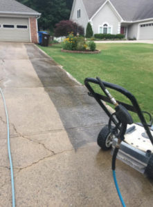 pressure washing driveway