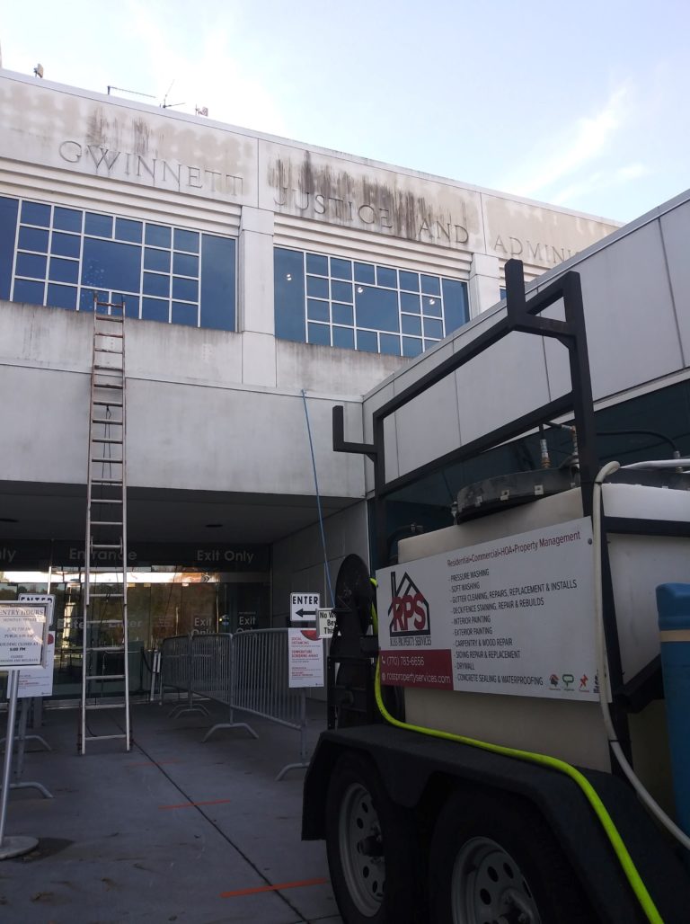 commercial pressure washing project